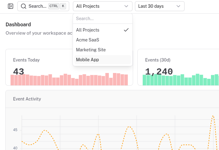 Dashboard features detail