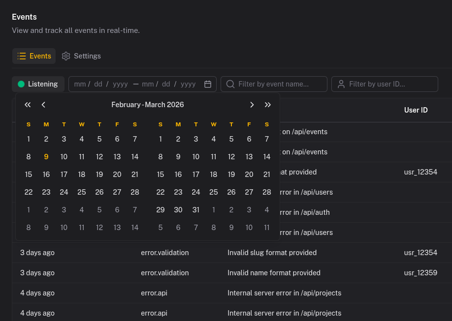 Event retention detail